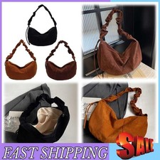 Sac à main femme en daim croissant bandoulière froncé mini pochette pour travail voyage