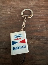 TRES RARE ANCIEN PORTE-CLE PETROLIER BIDON MOBIL MOBILOIL