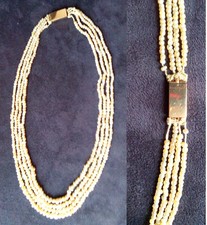 Superbe Collier 4 Rangs Perles Fines eau douce - Authentique -  Fermoir Poinçon