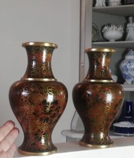 Vases anciens en émail cloisonné Chinois