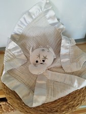 Doudou plat vache lange blanc