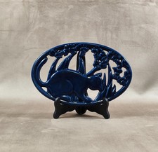 Dessous de plat en fonte Invicta à décor de chat Made in France Vintage 1960