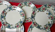 8  assiettes plates en porcelaine Royal Cauldon modèle Victoria année 30