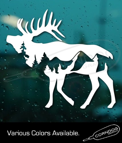 Elk forest sticker vinyl decal - forest,