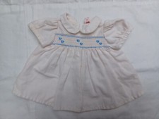 vêtement ancien poupon ou baigneur: haut coton à smocks taille 30