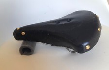 Ancienne selle DUNLOP DRILASTIC  19.5 X 26.5 cm + chariot de selle - vélo ancien
