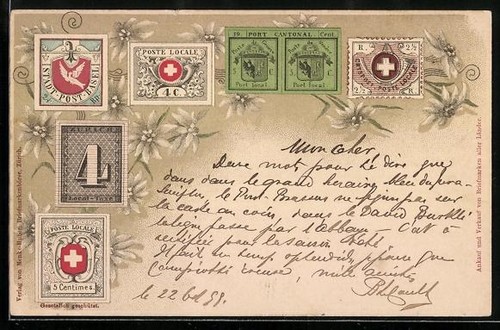 Timbres suisses entourés