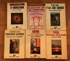 Lot de 6 livres - Yoga - Aikido - T'ai-Chi Chuan - Concentration et méditation..