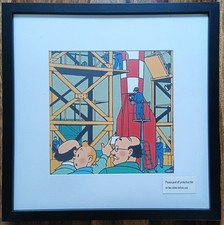 Cadre TINTIN FUSEE LUNE 30x30