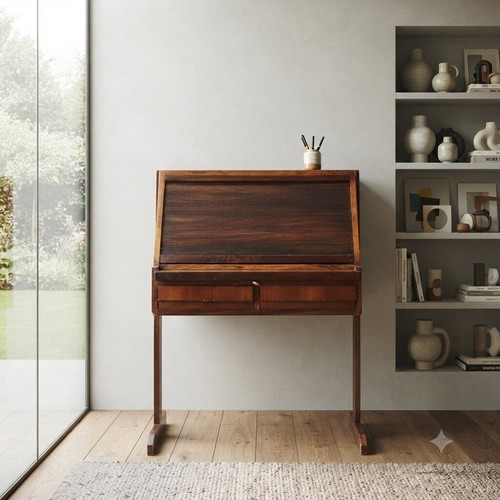 Bureau rouleau vintage bois - vintage,