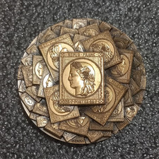 6# Médaille Bronze Calendrier 1999 graveur GENDIS Timbre Poste