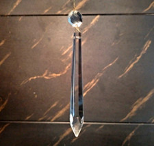 (10 PIÈCES) PENDENTIF EN CRISTAL BOHÈME, H 125 mm, AVEC OCTOGONE 18 mm, VINTAGE