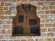 Chevignon Vintage Denim Chasseur Cuir Gilet Braun Décontracté Taille: L Tip Top