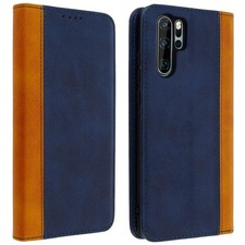 Housse Huawei P30 Pro Etui Portefeuille Rangement carte support vidéo Bleu nuit