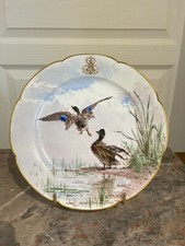 Ancienne Assiette Porcelaine Sèvres Lahore & Panier XIXème 19ème Chasse Canard
