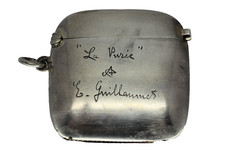 PY68: Pyrogène  métal argenté (?) "La Purie" boite allumettes match box absinthe