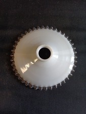 Abat jour suspension monte et baisse opaline dentelle vintage Diam. 25cm