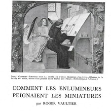 Comment les enlumineurs peignaient les miniatures - Article de presse 1955