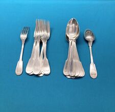 12 grands couverts ERCUIS modèle FILET CHINON métal argenté 21 cm fourchette