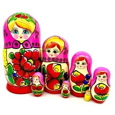 Poupee Russe foulard rose/