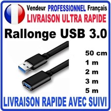 Rallonge USB 3.0 Mâle/Femelle 0.50cm/1m/2m/3m/5m  Haut Débit Qualité Premium