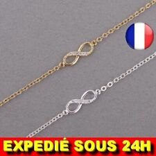 ✅ Bracelet Chaine Infinity Infiny Strass Femme Idée Cadeau Bijoux Meilleure Amie