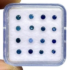 16 Pièces Saphir Bleu Naturel