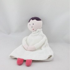 Doudou plat marionnette poupée ange blanc rose violet JACADI - 21007