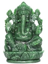 Seigneur Ganesha En Jade Vert