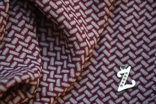 Hugo Boss.Sublime crêpe jacquard petit motif  rouge bordeaux/rose poudre