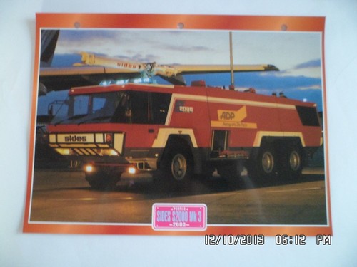 Carte fiche camion pompier - carte,