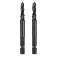 2Pcs Forets et Tarauds Combinés Métriques M6 x 1 Filetage 1/4 Queue Hexagonal...