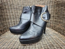 (E084 908) ? Bottines à talons Pura López en cuir noir – Taille 40 (EU)