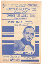 Partition 1953 Orchestre - 2 tangos et Puntilla, paso - Succès de Mario MELFI