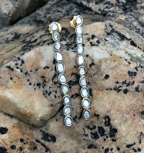 Diamant pavé long boucle - diamant,