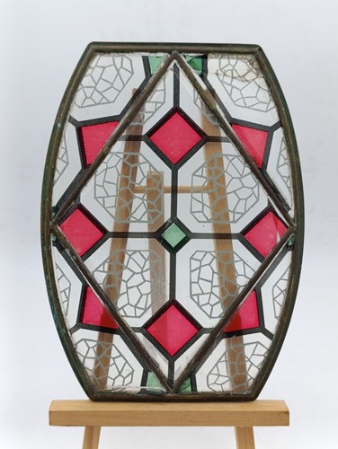Ancien panneau faux vitrail
