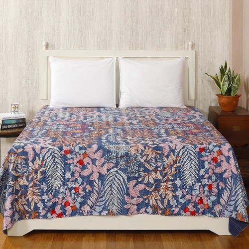 Indien bleu floral set coton - floral,