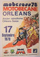 AFFICHE ANCIENNE MOTOBECANE MOBCROSS ORLEANS 17 septembre 1978 MBK BP MICHELIN