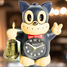 Réveil vintage Rhythm Norakuro années 80 Japon rétro cloche chien...