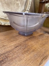 Ancienne Vasque Suspension Pour Plantes En Verre Moulé Pressé 