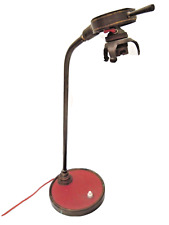 Lampe Lunel laiton cuir vers 1960 dlg René Mathieu vintage lamp