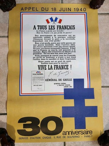 Affiche originale appel 18 - originale, du