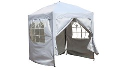 TONNELLE DE JARDIN DEPLIABLE, PAVILLON DE JARDIN, CHAPITEAU BLANC 2X2m AVEC 4...