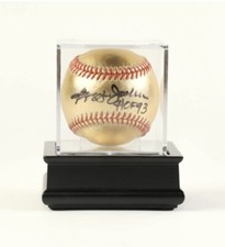 Balle baseball signée Reggie Jackson Or 24 Kt carats OML « HOF 93 » COA PSA