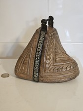 Rare Ancien Étrier Cheval Bois Sculpté XIXe XXe TIBET CHILI bois et fer peint