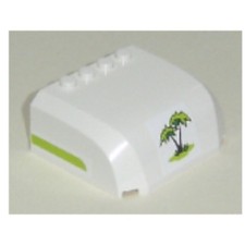 LEGO® Part 61484pb001 - Windscreen 5 x 6 x 2 Lime Line Palm Tree Pattern 7639