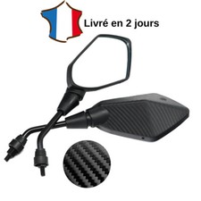 Mota Rétroviseur Imitation Carbone Universel Moto Quad Scooter Alu Noir M8 Rétro