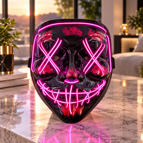 Masque halloween led néon - halloween,