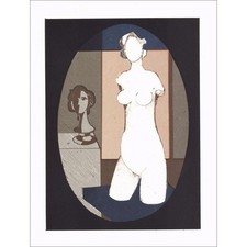 MINAUX André - Lithographie originale "L'atelier" 27x21cm - 1978