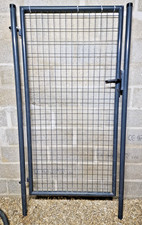 Portillon grillagé en acier galvanisé passage 1m x 2m Gris anthracite